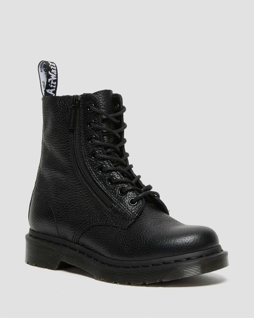 Dr. Martens 1460 Pascal Nahka Zipper Naisten Nauhalliset Nilkkurit - Mustat Nilkkurit [137-VRCNAZ]